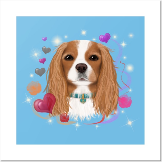 Blenheim Cavalier King Charles Spaniel Love Design Wall Art by Cavalier Gifts